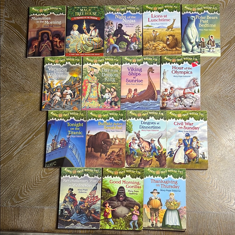 Magic Tree House 16 Pcs Book Set 3 (X2), 5, 11-18, 20-22, 26-27